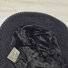 April Cornell Black Corduroy Bucket Hat Floral Rayon Lining Vintage Cottagecore.