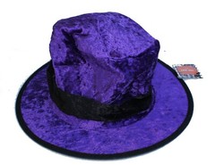 12″ Velvet Top Crush Hat Magician Vampire Steampunk Snowman 6″ High Halloween