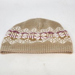 Women’s Knit Beanie Hat Beige Pink White Acrylic Winter Cap Size S Soft China