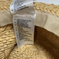 Vintage H&M Women’s 18”W Straw Turner Hat W/tag China