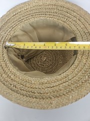 Happy Cappers Tan Solid Straw Silk Flower Top Hat Bucket Hat Cocktail Mod Hat MD
