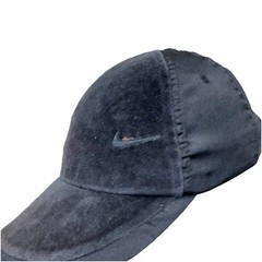 Vintage Nike Hat Cap Black Velvet Valor Strap Back Ladies Womens Y2K Cyber 00s*