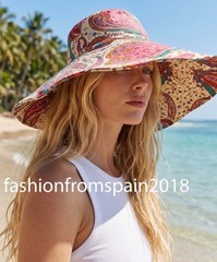 ZARA NEW WOMAN PAISLEY PRINT WIDE BRIM HAT ECRU S,M 3739/072/712