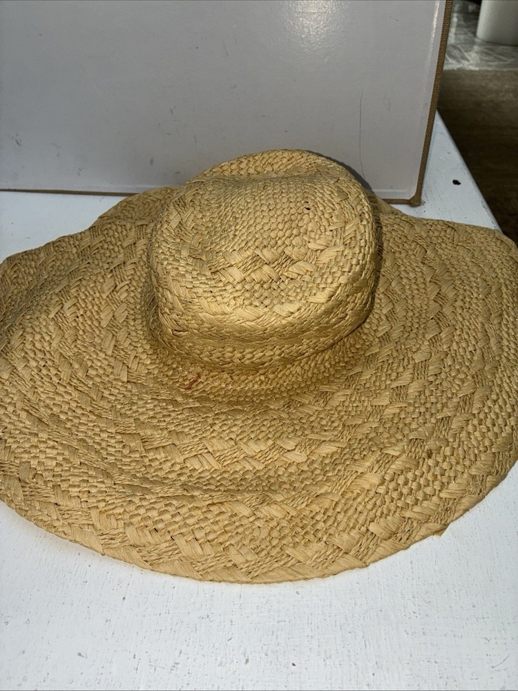 Vintage H&M Women’s 18”W Straw Turner Hat W/tag China