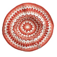 Stylish Crochet Sun Hat in Coral and White