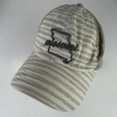 HOME Free Hat Women’s Sage Green White Striped Missouri State Embroidered Cotton