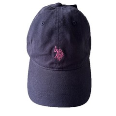U.S. Polo Assn. Women Hat Navy Small Pink Embroidered Logo Center One Size NWT