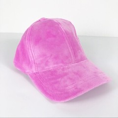 NWT NEW Hot Fushia Pink Velour Baseball Cap Hat Soft Comfy Fuzzy Teen Trendy
