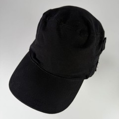 Women’s Black Military Cadet Hat One Size 100% Cotton Adjustable Snaps