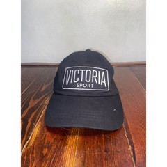 VS Victoria Sport Black Cotton Baseball Cap Adjustable Minimalist Sporty Y2K OS