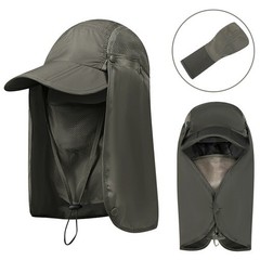 Outdoor Sun Hats with Neck Flap Face Cover UV Protection Cap for Hiking Camping