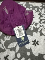 U.S. Polo Assn Purple Rhinestone Pony Logo Adjustable Hat Cap NWT Women’s