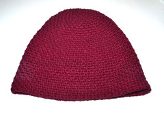 KNIT CAP 11″ X 10″ (CAP FLAT) MAROON COLOR — HANDMADE