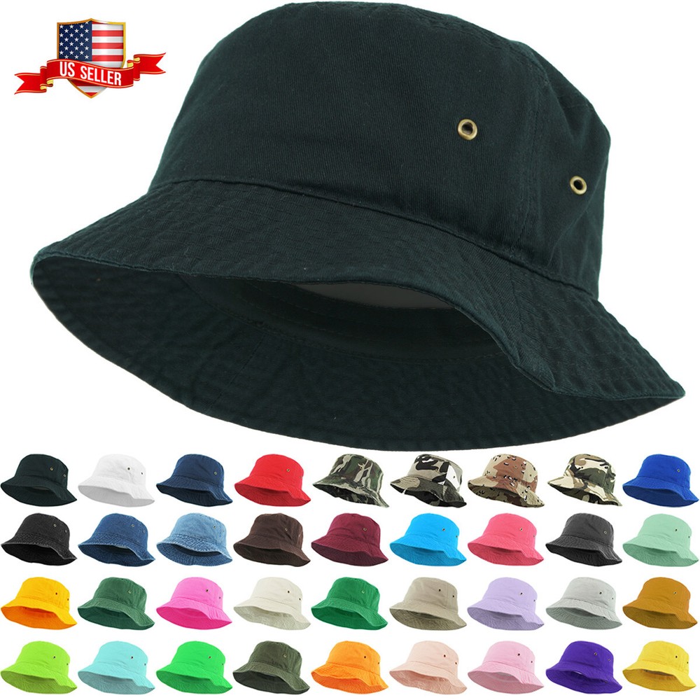 Bucket Hat Boonie Basic Hunting Fishing Outdoor Summer Cap Unisex 100% Cotton