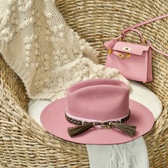 LILA Nodal Cowboy Flat-Brim Wool Hat