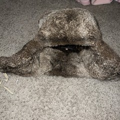 1G Grey Fur Trapper Hat | Ice Sail | Size 59| Heilong Jiang China |