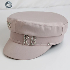 Designer Satin Diamond Letter Newsboy Caps Women Flat Militray Hat Women Hat