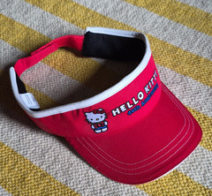 Hello Kitty by Sanrio 40th Anniversary Red/White Visor Hat Adjustable Logo