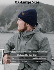 XXL Oversized Beanie Hat for Men and Women Extra Large Warm Winter Cap for Bi…