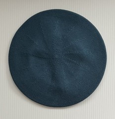 NWT CAMELEON Cotton Knit BERET Hat • Dark Teal Blue • Sz L Unisex Style 4-SEASON