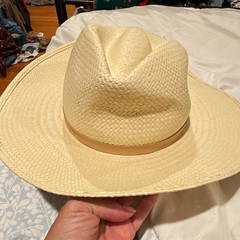 Janessa Leone Sherman Straw Cowboy Hat Wide Brim Natural Women’s L SS22014
