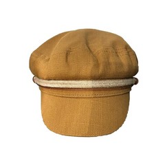 Frye Hat Fiddler Leather Strap Lined Tan Small/Medium Canvas Cotton Polyester
