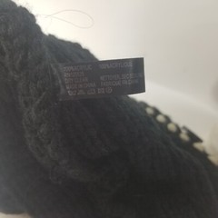 Women Soft Cuff Beanie Hat with Pom Buttons Black Cap Ski Warm