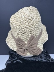Elegant French Style Sun Beach Straw Hat Ruffle Bowknot Foldable Breathable