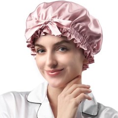 Double Layered 100% Mulberry Silk Bonnet 22MM Silk Sleep Cap with Elastic Band