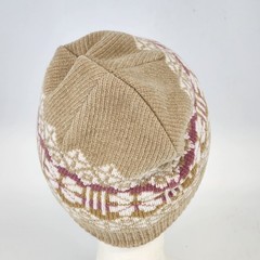 Women’s Knit Beanie Hat Beige Pink White Acrylic Winter Cap Size S Soft China