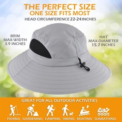 Men Women Wide Brim Sun Hat UV Protection Summer Boonie Bucket Cap for Outdoor