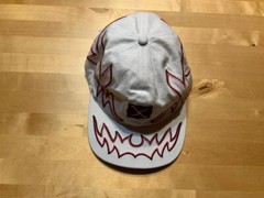 Urban Outfitters Baseball Hatflames embroidered white with red flames S7