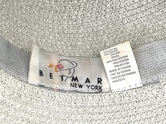 BETMAR New York Women’s Cloche Bucket Hat Paper Wide Brim Beach Floppy 21.5” In