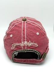 True Religion Hat Cap Strap Back Vintage Y2K One Size Pink Rhinestone Western
