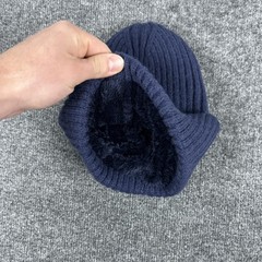 Lululemon Beanie Womens One Size Blue Ribbed Fleece Lined Knit Winter Hat Logo