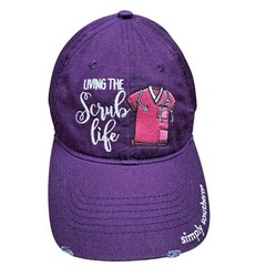 Simply Southern Hat Cap Strap Back Purple Twill Scrub Life Nurse Ladies Womens