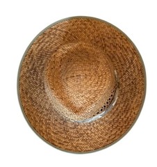 Handwoven Straw Sun Hat W/ Floral Band & Wide Brim – Size Large – Made In China