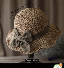 Elegant French Style Sun Beach Straw Hat Ruffle Bowknot Foldable Breathable