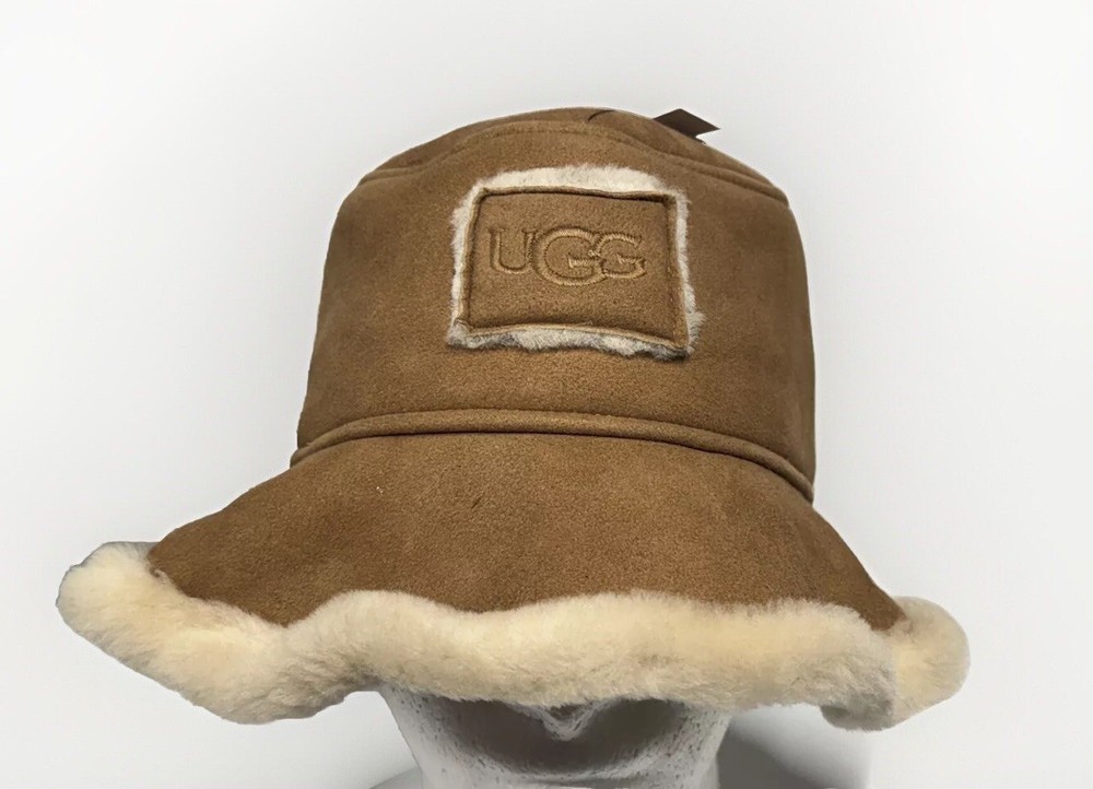 UGG Sheepskin Bucket Hat Size Small/Medium Style 20934 Chestnut Brown NEW S/M