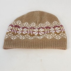 Women’s Knit Beanie Hat Beige Pink White Acrylic Winter Cap Size S Soft China