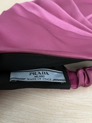 Prada Vintage Pink Silk Satin Turban Hat Runway
