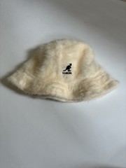 vintage kangol white fuzzy trilby bucket hat made in england hip hop style M