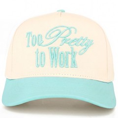 C.C Women TOO PRETTY TO WORK Letter Embroidered Cotton Trucker Baseball Cap
