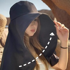 Women Sun Protection Hat Wide Brim Visor Neck Cover Flap Cap Fishing Gardening