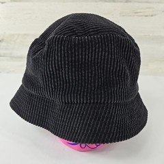 April Cornell Black Corduroy Bucket Hat Floral Rayon Lining Vintage Cottagecore.