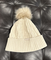 Lululemon Women Cable-Knit Pom-Pom Beanie Hat Bone One Size LW9EW1S