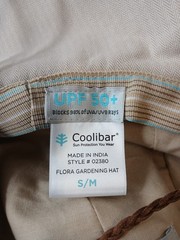 Coolibar Flora Gardening Hat UPF 50+ Beach Sun Hat Beige S/M Size Wide Brim