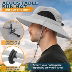 Men Women Wide Brim Sun Hat UV Protection Summer Boonie Bucket Cap for Outdoor