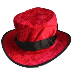 12″ Velvet Top Crush Hat Magician Vampire Steampunk Snowman 6″ High Halloween