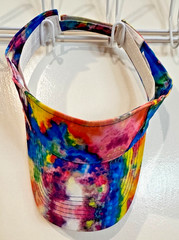 NWOT Multicolored Tie Dye Print Women Visor Hat Cotton Polyester Adjustable